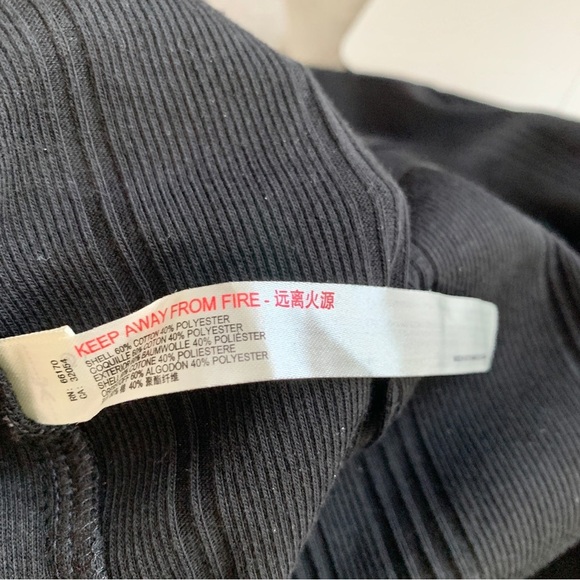 Free People Black Ribbed Knit Midi Dress with Bustier Detail and Wide Straps - Picture 8 of 8